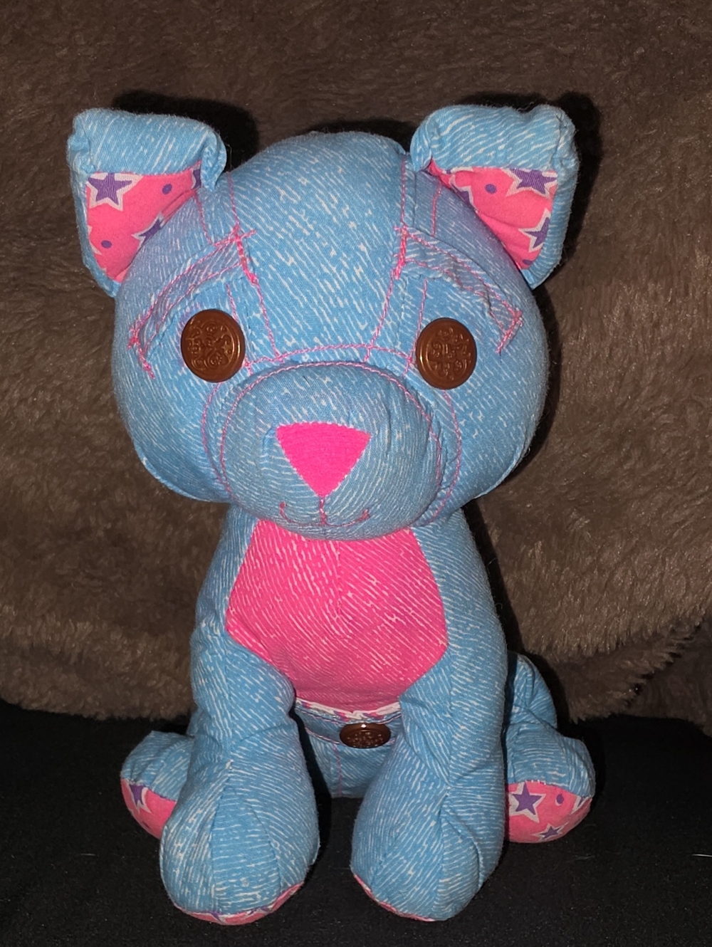 Doodle Pet 1995 Blue and Pink - TYCO Soft Kids Stuffed Animal